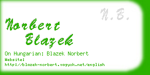 norbert blazek business card